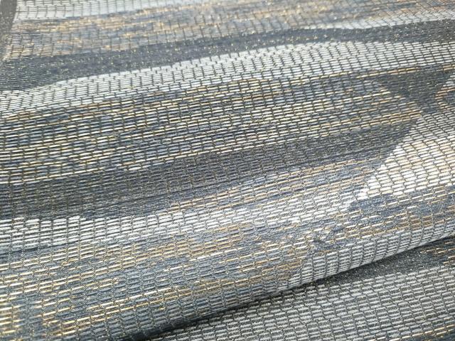 平和屋着物●六通柄袋帯　本泥染　彩かさね　金糸　正絹　逸品　CABI8866hy