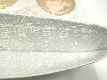 平和屋着物●六通柄袋帯　唐織　鴛鴦花菱文　金糸　正絹　逸品　CABI8872hy