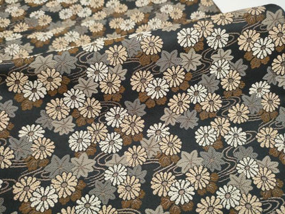 平和屋着物●人形作家　稲邉智津子　両面　六通柄袋帯　唐織　菊　正絹　逸品　CABI8881hy