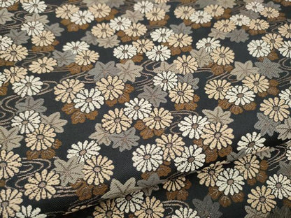 平和屋着物●人形作家　稲邉智津子　両面　六通柄袋帯　唐織　菊　正絹　逸品　CABI8881hy