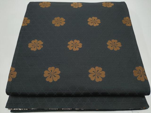 平和屋着物●人形作家　稲邉智津子　両面　六通柄袋帯　唐織　菊　正絹　逸品　CABI8881hy