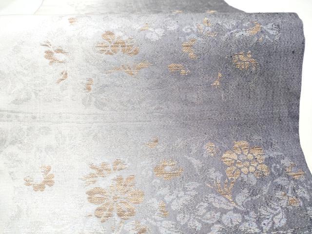 平和屋着物●六通柄袋帯　工藝三昧　草花文　銀糸　正絹　逸品　CABI8886hy