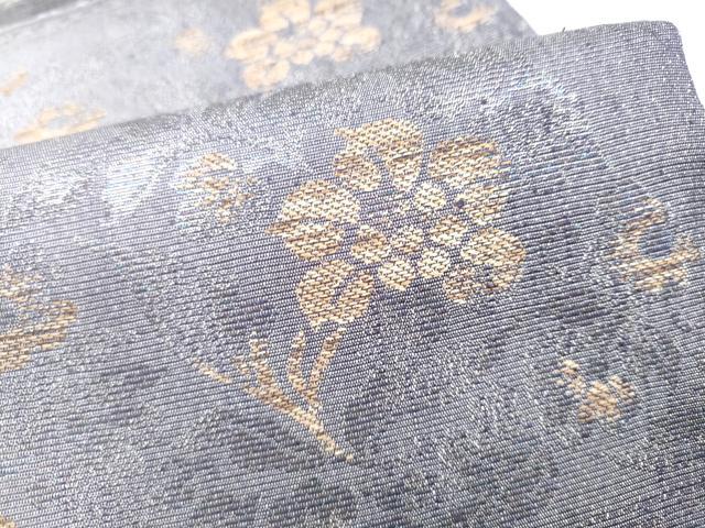 平和屋着物●六通柄袋帯　工藝三昧　草花文　銀糸　正絹　逸品　CABI8886hy