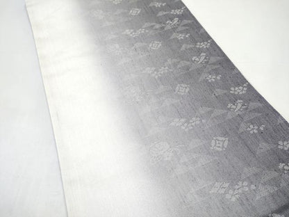 平和屋着物●六通柄袋帯　工藝三昧　草花文　銀糸　正絹　逸品　CABI8886hy