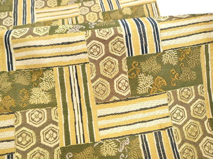 平和屋着物●六通柄袋帯　亀甲松葉文　金糸　正絹　逸品　CABI8889hy