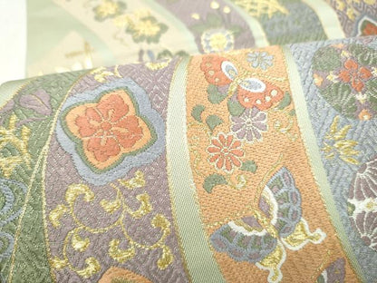平和屋着物●西陣　とみや織物謹製　とみや帯　六通柄袋帯　唐織　明繍飾文　金糸　証紙付き　正絹　逸品　CABI8894hy