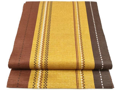 平和屋着物●本場黄八丈　紬　八寸名古屋帯　間道　正絹　逸品　CABI8897hy