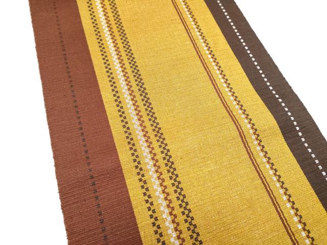 平和屋着物●本場黄八丈　紬　八寸名古屋帯　間道　正絹　逸品　CABI8897hy