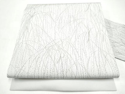平和屋着物●塩瀬　九寸名古屋帯　手描き　枝垂れ柳　正絹　逸品　CABI8901hy