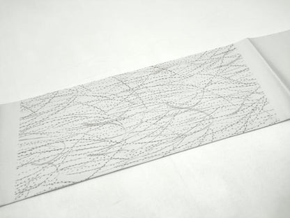 平和屋着物●塩瀬　九寸名古屋帯　手描き　枝垂れ柳　正絹　逸品　CABI8901hy
