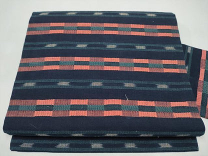 平和屋着物●九寸名古屋帯　めがね織　横段文　綿　逸品　CABI8910hy