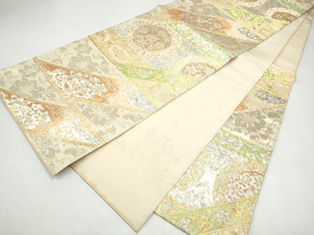 平和屋着物●西陣　川島織物　六通柄　本袋帯　花唐草文　金糸　正絹　逸品　CABI8914hy