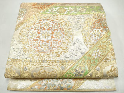 平和屋着物●西陣　川島織物　六通柄　本袋帯　花唐草文　金糸　正絹　逸品　CABI8914hy