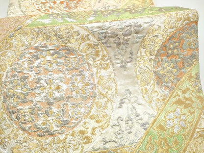 平和屋着物●西陣　川島織物　六通柄　本袋帯　花唐草文　金糸　正絹　逸品　CABI8914hy