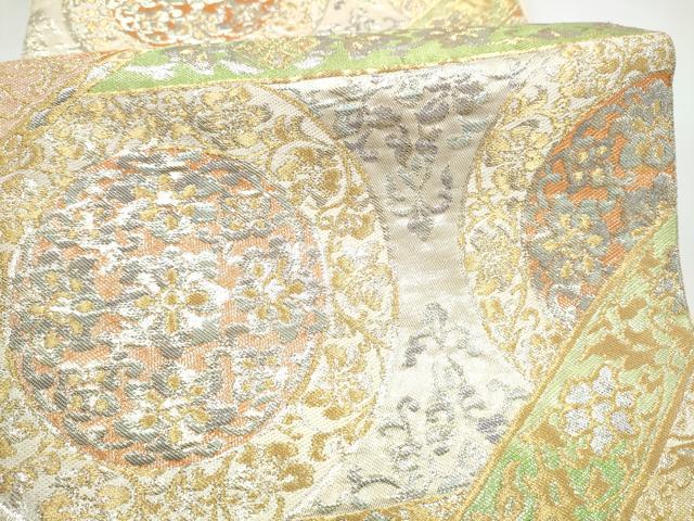 平和屋着物●西陣　川島織物　六通柄　本袋帯　花唐草文　金糸　正絹　逸品　CABI8914hy
