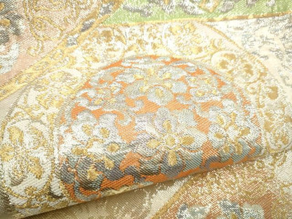 平和屋着物●西陣　川島織物　六通柄　本袋帯　花唐草文　金糸　正絹　逸品　CABI8914hy