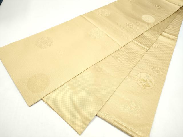 平和屋着物●六通柄袋帯　草花丸文　金糸　正絹　逸品　CABI8917hy