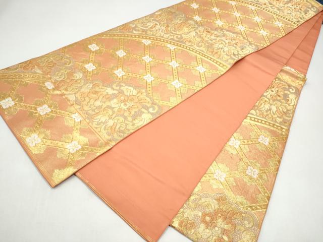 平和屋着物●西陣　川島織物　六通柄　本袋帯　籬草花文　金糸　正絹　逸品　CABI8919hy