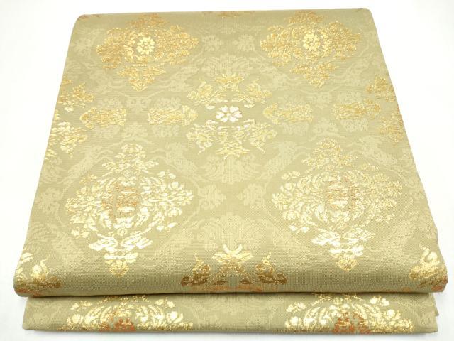 平和屋着物●六通柄袋帯　古代裂　金糸　正絹　逸品　CABI8922hy