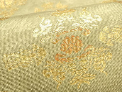 平和屋着物●六通柄袋帯　古代裂　金糸　正絹　逸品　CABI8922hy