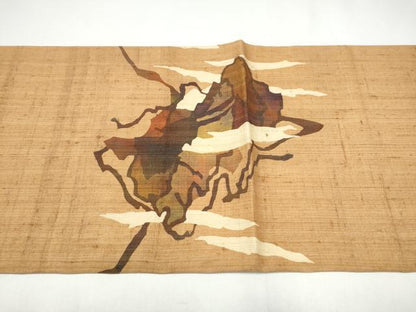 平和屋着物●太鼓柄袋帯　生紬　遠山文　正絹　逸品　CABI8923hy