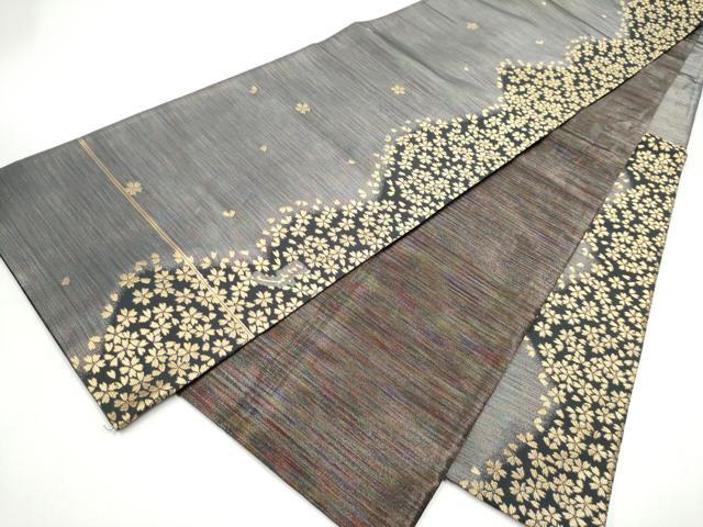 平和屋着物●染色作家　斉藤三才　六通柄袋帯　舞桜文　金糸　正絹　逸品　CABI8926hy