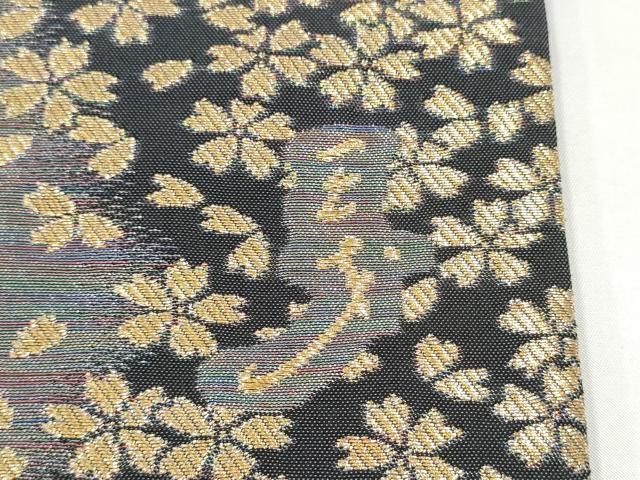 平和屋着物●染色作家　斉藤三才　六通柄袋帯　舞桜文　金糸　正絹　逸品　CABI8926hy