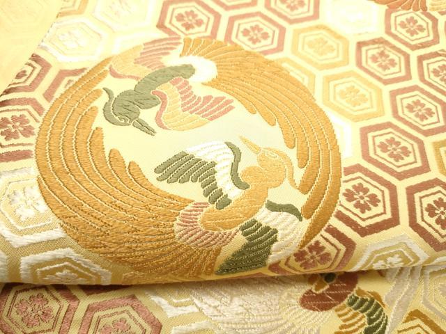 平和屋着物●全通柄袋帯　唐織　鳳凰亀甲花文　正絹　逸品　CABI8927hy