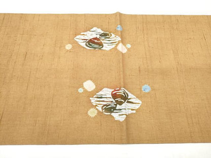 平和屋着物●太鼓柄袋帯　紬地　絞り　蟹　正絹　逸品　CABI8928hy