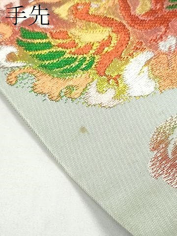 平和屋着物●六通柄　本袋帯　唐花向い鳳凰　金銀糸　正絹　逸品　CABI8933hy