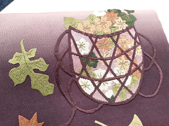 平和屋着物●九寸名古屋帯　絽刺し　区限刺繍　金糸　鬼しぼ縮緬　正絹　逸品　CABI8941hy