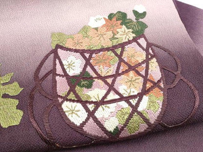 平和屋着物●九寸名古屋帯　絽刺し　区限刺繍　金糸　鬼しぼ縮緬　正絹　逸品　CABI8941hy