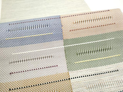 平和屋着物●八寸名古屋帯　幾何学文様　正絹　逸品　CABI8942hy
