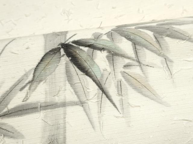 平和屋着物●九寸開き名古屋帯　作家物　手描き　髭紬　笹竹文　正絹　逸品　CABI8951hy