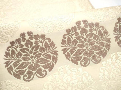 平和屋着物●両面　六通柄袋帯　唐織　草花丸文　正絹　逸品　CABI8970hy