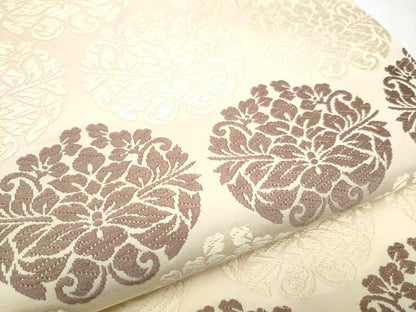 平和屋着物●両面　六通柄袋帯　唐織　草花丸文　正絹　逸品　CABI8970hy