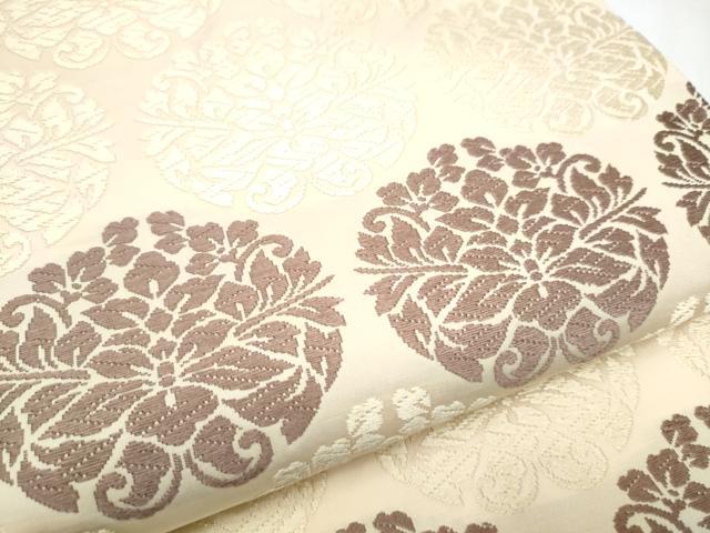 平和屋着物●両面　六通柄袋帯　唐織　草花丸文　正絹　逸品　CABI8970hy