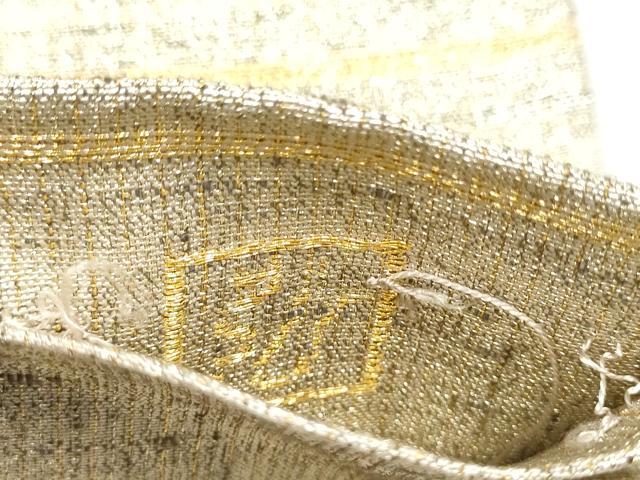平和屋着物●桝屋高尾　(ねん金綴錦)　全通柄袋帯　段霞文　金糸　正絹　逸品　CABI8978hy