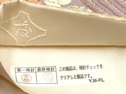 平和屋着物●唐織・西陣の老舗・名門・藤原織物　六通柄袋帯　菱松葉文　金糸　正絹　逸品　CABI8980hy