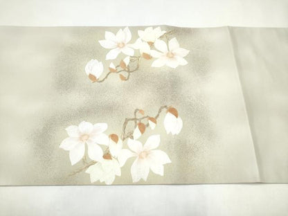 平和屋着物●太鼓柄袋帯　作家物　枝花文　金彩　正絹　逸品　CABI8983hy