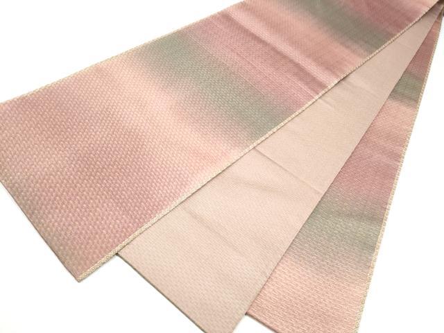 平和屋着物●ひなや工房　くむ・あむ・おる　伊豆蔵明彦　全通柄袋帯　霞文　金糸　正絹　逸品　CABI8986hy