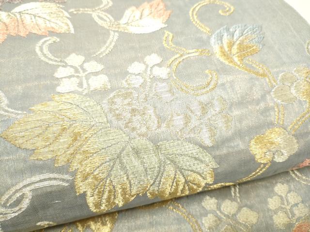 平和屋着物●六通柄袋帯　桐唐草　金糸　正絹　逸品　CABI8987hy