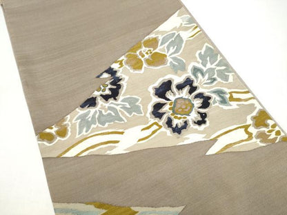 平和屋着物●太鼓柄袋帯　すくい織　舞花文　正絹　逸品　CABI8989hy