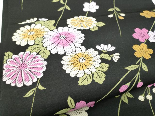 平和屋着物●六通柄袋帯　唐織　夢色小袖　黒地　正絹　逸品　CABI8996hy
