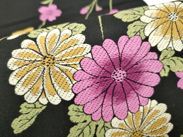 平和屋着物●六通柄袋帯　唐織　夢色小袖　黒地　正絹　逸品　CABI8996hy