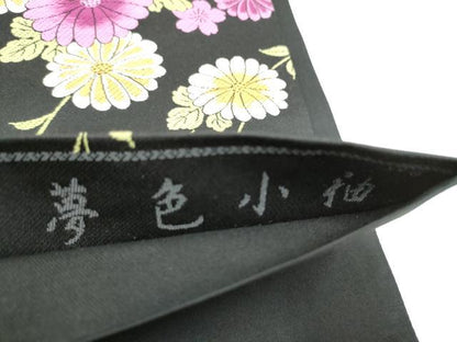 平和屋着物●六通柄袋帯　唐織　夢色小袖　黒地　正絹　逸品　CABI8996hy