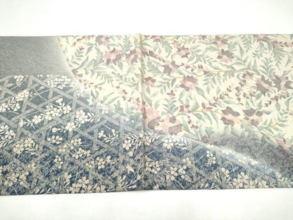 平和屋着物●両面　両方向　全通柄袋帯　枝花文　金通し地　正絹　逸品　CABI9000hy