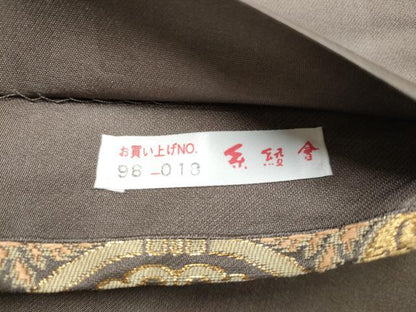 平和屋着物●六通柄袋帯　唐織　葡萄唐草文様　金糸　正絹　逸品　CABI9002hy