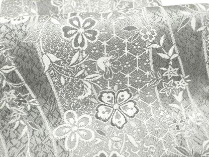 平和屋着物●全通柄袋帯　天目織　草花文　正絹　逸品　CABI9003hy