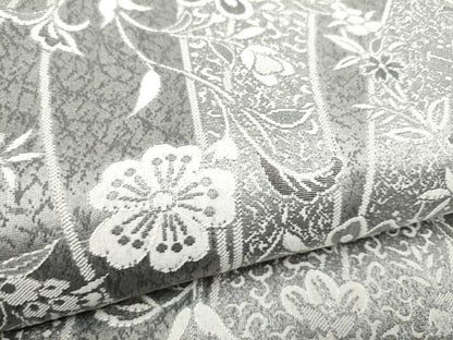 平和屋着物●全通柄袋帯　天目織　草花文　正絹　逸品　CABI9003hy